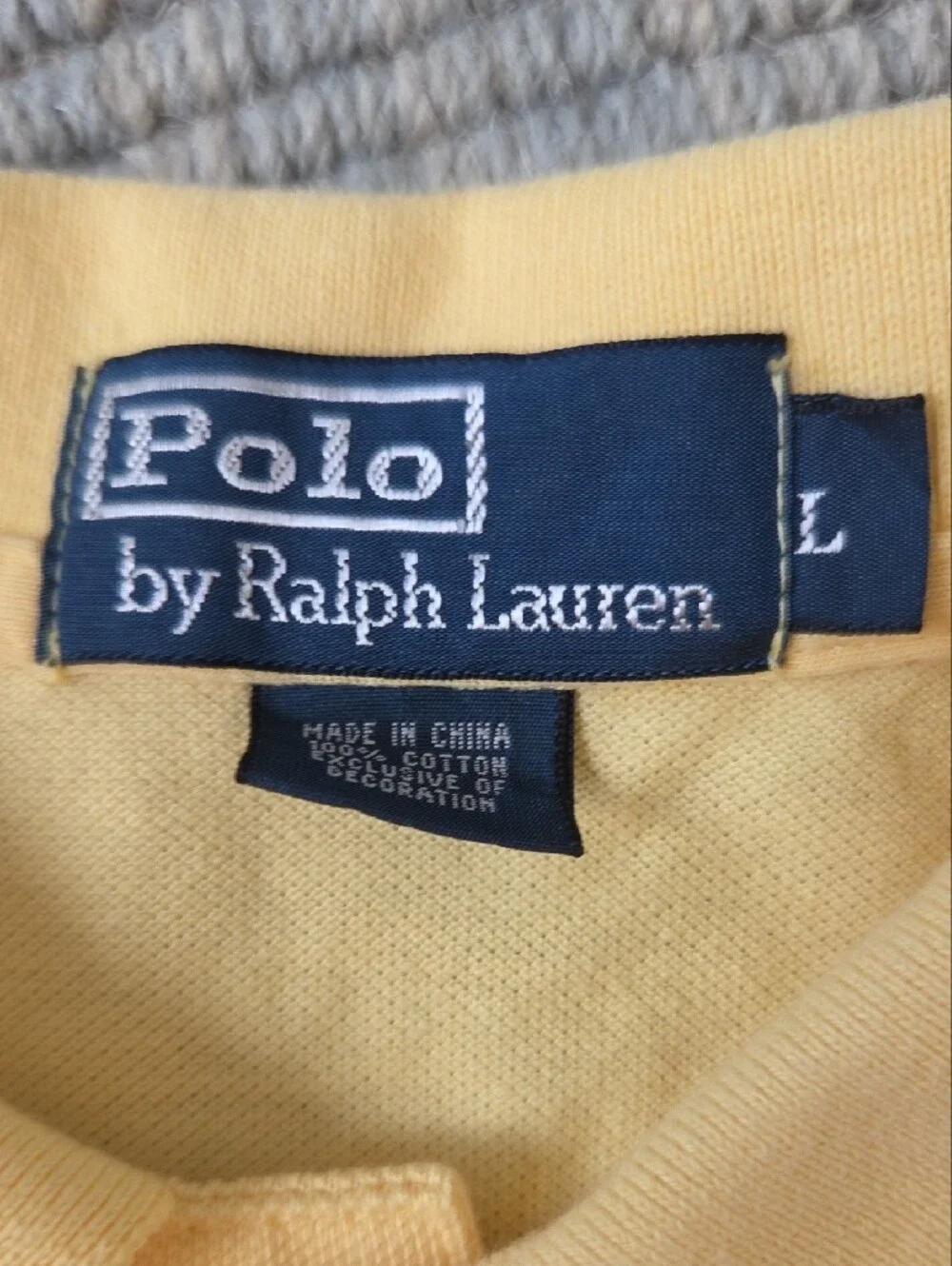 Ralph Lauren Yellow Polo with Navy Pony, L